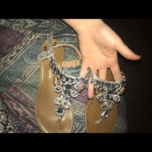 Island genuine crystal sandals